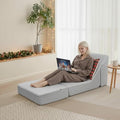 Folding Sofa Bed, Convertible Sleeper Chair with High-Density Foam, Portable Fold Out Chair Bed, Mattress Boneless Floor Sofa for Living Room, Bedroom, Office, Single