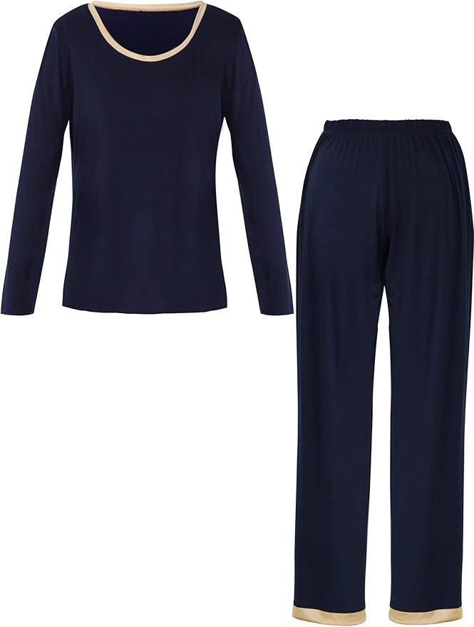 GYS Viscose from Bamboo Women's Pajama Sets Super Soft Long Sleeve Sleepwear Comfy Winter Pjs Sets S-4X