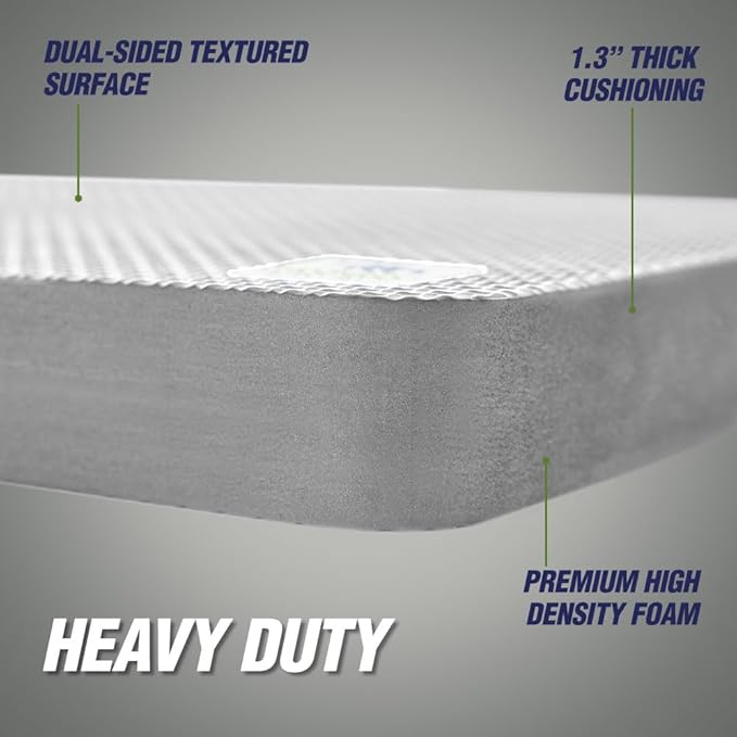 Rugged Rhino Heavy Duty Patent Pending Kneeling Pad, Shock Absorbent Thick Knee Pads, Holds Up to 300 lbs, Protect Knees from Hard Concrete Surfaces, for Mechanics, Yard Gardening, Gym, Slate Gray