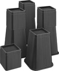 shouwuhho Bed Risers 12 Inch Heavy Duty, Furniture Risers Lifts 12" 8" 4" for Table, Desk Leg, Sofa, Couch, Adjustable Bed Frame Risers Supports Up to 6,000 Lbs, Black