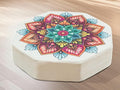 Octagonal Floor Pillow, Large 22" Cushion with Memory Foam and Soft Velvet Cover, Ideal for Comfortable Seating, This Multi-Color Mandala Design Enhances Living Room Decor.