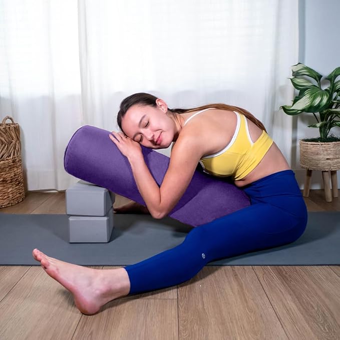Sol Living Yoga Bolster Pillow Rectangular Meditation Cushion Cotton Meditation Accessories for Restorative Yoga Meditation Pillow Yoga Pillow Firm Body Pillow Bolster Pillow for Legs Removable Cover