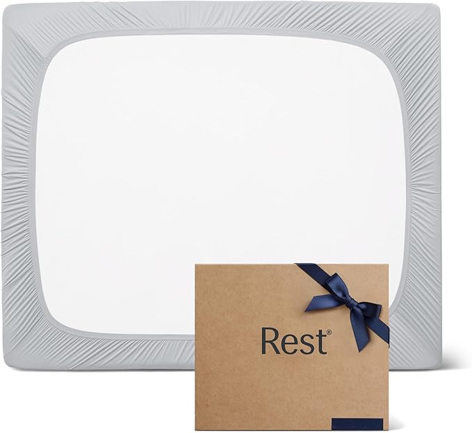 REST® Evercool®+ Fitted Sheet, Queen Size, Light Gray, 15" Deep (up to 18’’), Breathable Bedding for Hot Sleeper and Night Sweats, Bed Sheet with Ionic+ Self-Cleaning Silver Yarn for Sensitive Skin