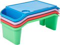 4 Pack Kids Lap Desk, Plastic Breakfast Laptop Trays with Side Pockets, Portable Book Desk for Writing Reading Drawing Doing Homework
