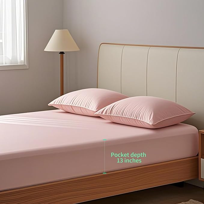 NAGS® Grounding Sheets,Grounding Bedding Sheet, Soft Cotton with Pure Silver Fitted Grounded Sheet for Improved Sleep,Pain Relief (Pink, Twin XL,39 * 80 * 13.5inch)