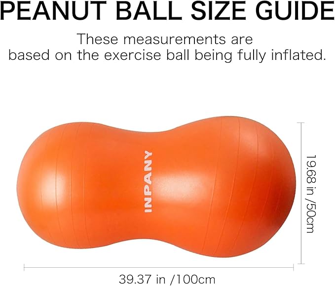 INPANY Peanut Ball - Anti Burst Exercise Ball for Labor Birthing, Physical Therapy for Kids, Core Strength, Flexible Seating, Home & Gym Fintness, Sensory Chair Wiggle Seat for Boys and Girls