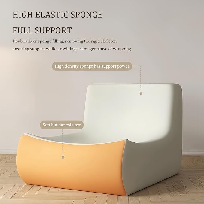 Bean Bag Chair - Memory Foam Bean Bag Chair for Adults, Comfy High-Resilience Single Sofa, Small Space Floor Chair, Chaise Lounge for Living Room, Bedroom (Pink, Wrinkles)