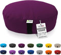 BEAN PRODUCTS Zafu Meditation Pillows for Sitting on Floor, Yoga Cushion, Cotton/Buckwheat Fill Yoga Pillow, Zafu Meditation Cushion, Zen Kneeling Prayer Pad- Made in USA - 14"x18" OVAL - BURGUNDY