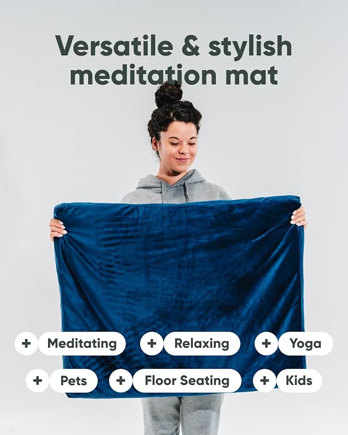 Mindful & Modern Zabuton Meditation Mat - Cotton Filled Yoga and Meditation Pad - Zabuton Meditation Cushion for Kneeling and Sitting Support - Large Rectangular Sitting Floor Pillow for Bench or Zafu