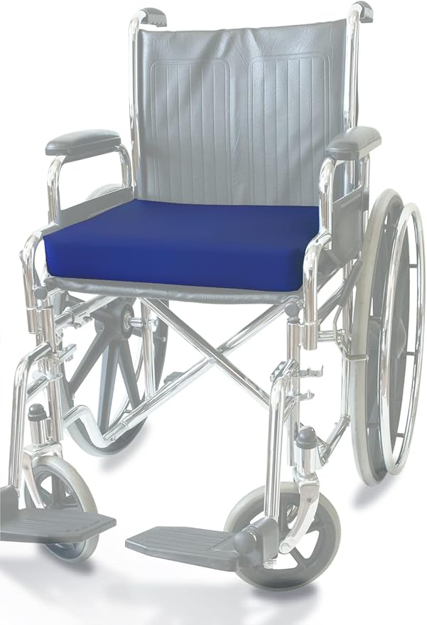 NYOrtho Gel Wheelchair Cushion - Gel-Infused Memory Foam Cooling Comfort - Non-Slip, Water-Resistant Seat Cushion for Long Sitting - Ideal for Wheelchairs, Office & Car Seats - Gel Pad 20" x 16" x 2"