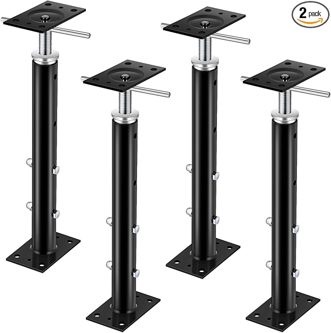 Yaocom 2 Pcs Adjustable Jack Post, 19"-36" Height Range, Basement Floor House Screw Jacks for Lifting Joist Beam Brace for Cellar Ceiling, Center Point Load Capacity 11023 Lbs (Black)