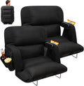DEKEMASTER Stadium Seats with Back Support, Exclusive Sofa Style Design 23inch Wide Bleacher Chairs with Extra Thick Back and Cushion, 6 Reclining Positions for Sport Events Camping