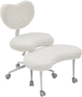 Cross Legged Office Chair for Adults, Criss Cross Office Chair with Wheels, Adjustable Meditation Chair with Lumbar Support, ADHD Desk Chair for Home Office, Beige