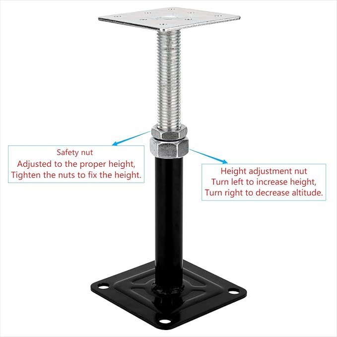 2-Pack Lift Supports,Adjust Supports,Level Supports,Floor Jacks,Adjustable House Jack for The Floor,Mini Screw Jack- Post 6" to 9".
