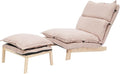 Single Lazy Leisure Chair, Adjustable Recliner Balcony Reclining Japanese Tatami Chair with Ottoman, Floor Seating Lounge Chair with Backrest and Footrest, Upholstered Chair for Living Bedroom (Beige)