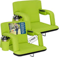 Alpcour Reclining Stadium Seat – Wide Bleacher Chair with Back Support and Cushion, Armrests, Side Pockets, and Bleachers Hook – Best Stadium Seats Chairs for Camping, Kayak, & Paddle Board Backs