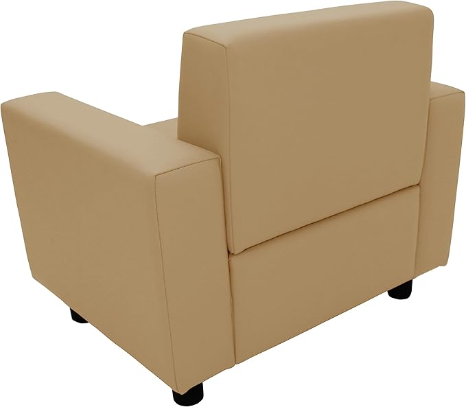Factory Direct Partners SoftScape Inspired Playtime Classic Reading Chair, Children's Commercial-Grade Upholstered Furniture for Home, Daycare, Preschool, Library; Comfy Modern Design - Sand, 14472-SD