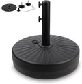 Gzdisbek Heavy Duty Umbrella Round Base Stand with Steel Umbrella Holder, Water or Sand Fillable for Outdoor, Patio, Market, Lawn, Garden, 50lbs Weight Capacity, 20inch (Black)