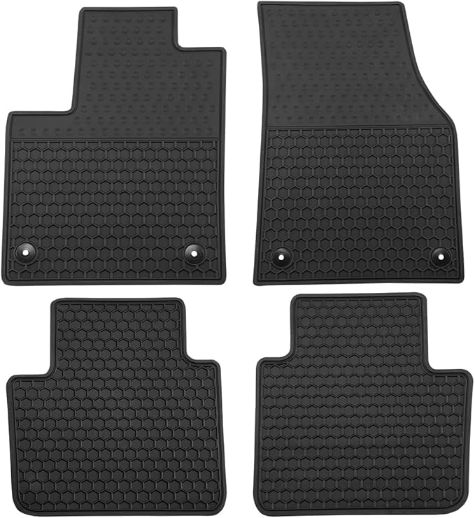 Car Floor Mats Custom Fit for Volkswagen VW Atlas Cross Sport 2020-2025 Black Rubber All Weather Protection Auto Floor Liners Heavy Duty Odorless