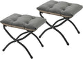 Mordchil HF 15"(H) Folding Ottoman, Set of 2, Foldable Footrest Stool, Small Foot Stool for Couch, Collapsible Foot Rest Ottoman for Sofa, Accent Padded Ottomans for Living Room, Bedroom, Dark Grey