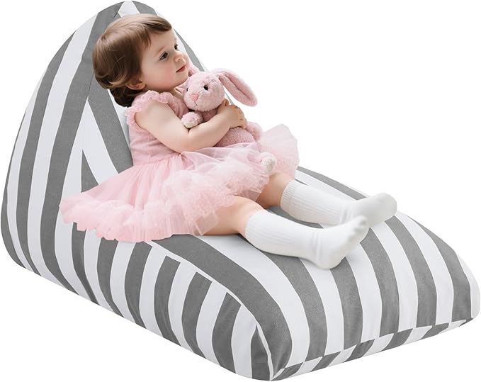 COMAX Bean Bag Chairs for Kids, Kid Beanbag Chair Stuffed with Filler, Toddler Lounge Chair Cotton, Lazy Floor Lounger for Girls and Boys, Premium Cotton Canvas