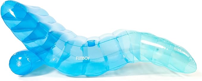 FUNBOY Giant Inflatable Luxury Tri-Color Blue Chaise Lounger, Chair Pool Float for Adults, Perfect for a Summer Pool Party, Bundle Pack of 2
