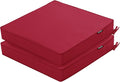 Outdoor Chair Cushions 24 x 24 Inch Waterproof Patio Chair Cushions with Tie 5 Year Color Fastness Thick Outdoor Seat Cushion for Garden Lawn Patio Furniture Burgundy Red Set of 2