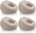 Realspring Inflatable Bean Bag Chairs Outdoor Blow up Camping Chairs Inflatable Lazy Sofa Folding Portable Bean Bag Loungers Couch for Movie Night(Coffee,4 Pcs)