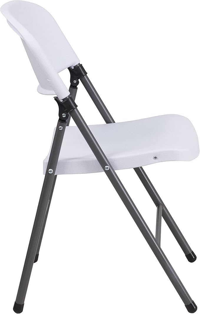 Flash Furniture Mirra Plastic Folding Chairs for Parties and Weddings, Lightweight Commercial Event Seats with 330-lb. Static Weight Capacity, Set of 6, White