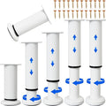 Olldag 6 PCS Adjustable Furniture Couch Cabinet Legs 4.72-7.48 Inch, Heavy Duty Adjustable Height Replacement Legs for Dresser/Sofa/Bed/Chair, Legs for Furniture Set of 6 (White)