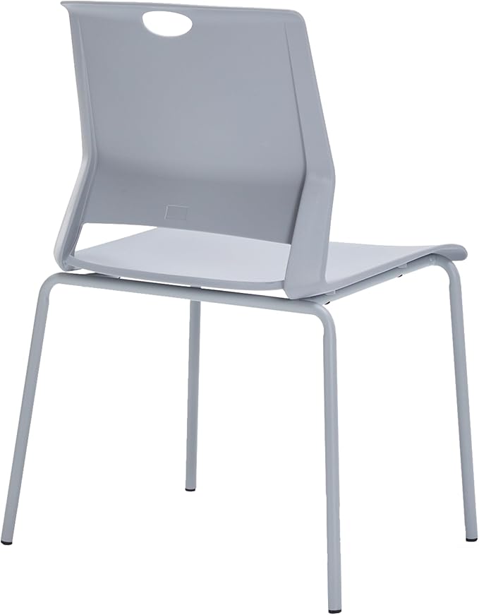 Sidanli Waiting Room Chairs Set of 4, Grey Stack Chairs with Back, Stacking Chairs with Metal Legs