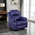 Caberryne Leather Recliner Chair for Living Room Furniture Set,Blue Leather Reclining Couch for Small Space/Rv, Wall Hugger Single Recliner/Home Theater Seating for House/Office(Chair)