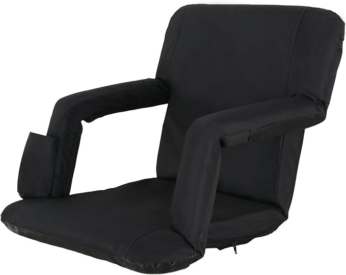 Smartxchoices 20.5"/24.5" Wide Stadium Seat Chair Bleacher Seats Padded with Back Support, Cushion, Arms, Pockets, Anchor Straps, Portable Folding Seat with Shoulder Straps