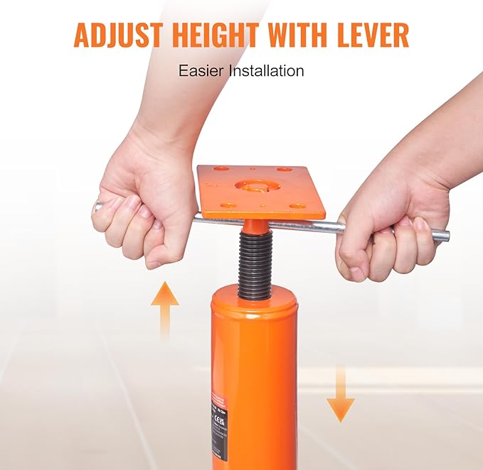 VEVOR House Floor Jack, 12"-16" Height Range, 9700 lbs Max Load Capacity, Adjustable Support Beam Basement Jack Post Pole for Leveling, Lift Support Steel Telescoping Jack Post for Temporary Support