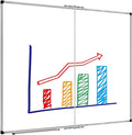 XBoard Magnetic Whiteboard 48 x 48 Inch, Foldable Dry Erase White Board with Aluminium Frame & Marker Tray 4' x 4', Wall Mounted Folding Message Presentation Board