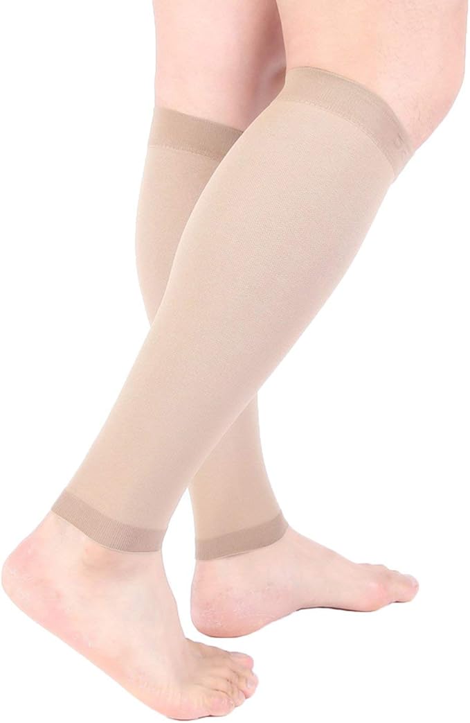 Doc Miller Compression Calf Sleeve for Men & Women – 20-30mmHg Graduated Support for Running, Shin Splints, Calf Strain – Knee High, Small to 6XL Plus Size