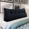 Wedge Headboard Pillow Dorm Room Reading Pillow Back Support for Sitting Up in Bed Bolster Lumbar Cushion Body Positioning Bedrest Gifts for Mom Velvet 59in Black Queen