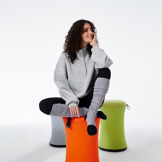 TopJob Boba Chair Stylish Active Wobble Stool, ADHD Chair, Improves Posture and Focus, Ergonomic with Height Adjustable Stool for Adults Children for Home Office, Study Room (Midnight Black)