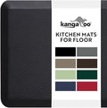 KANGAROO Thick Ergonomic Anti Fatigue Mats for Kitchen Floor, 39x20, Cushioned Standing Office Desk Mat, Waterproof Scratch Resistant Topside, Supportive All Day Comfort Padded Foam Rugs, Black