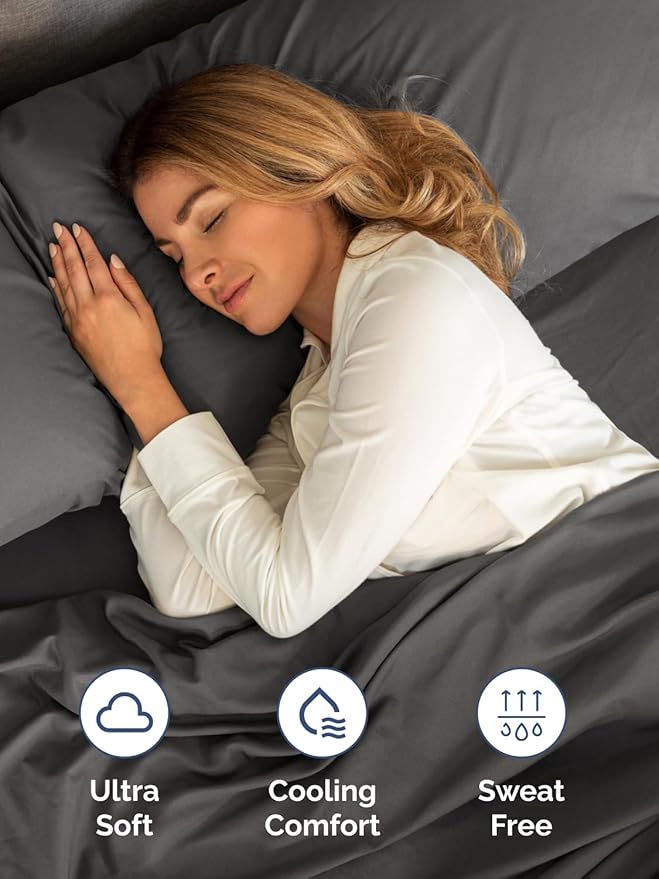 Extra Deep Pocket Twin XL Sheets - 3 Piece Breathable & Cooling Bed Sheets - Hotel Luxury Bed Sheet Set - Soft, Wrinkle Free & Comfy - Easily Fits Extra Deep Mattresses - Deep Pocket Charcoal Sheets