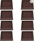 3x3 Square Rubber Furniture Caster Cups, Anti-Sliding Furniture Pads Bed Stopper Floor Protectors with Grip - Protect Any Flooring