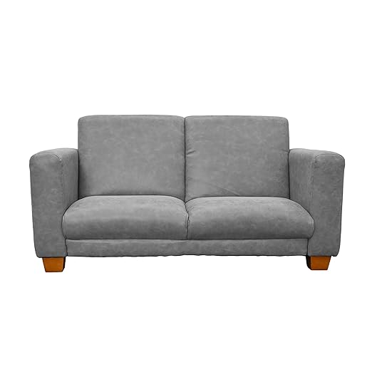 Children's Factory As We Grow Modern Kids Sofa, Flexible Seating for Classroom Elementary, Adjustible Kids Couch for Playrooms and Daycares, Faux Distressed Leather Gray