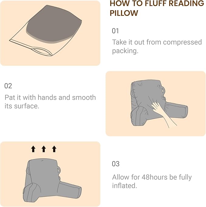 Unisakey Portable Comfy Reading Pillows for Bed Sitting Up(Dark Green Oeko-Tex), Velvet Back Pillow with Arms & Pockets for Adults, Support Memory Foam Bed Pillow for Dorm/Reading/Watching/Gaming