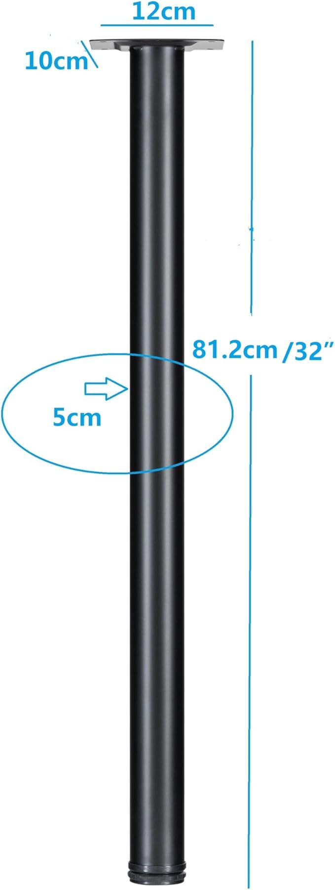 WUHUANGKAKA 32 Inch Adjustable Metal Desk Legs, Suitable for DIY Furniture, Computer Desk, Dining Table, Workbenches, Coffee Table, Set of 4 (Black)