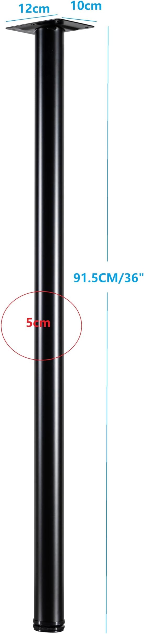 WUHUANGKAKA 36 Inch Table Legs,Adjustable Metal Desk Legs,Suitable for DIY Furniture Legs, Computer Desk, Dining Table, Workbenches,Coffee Table, Set of 4 (Black).