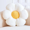VBGYA White Flower Decorative Throw Pillow for Bed Couch, Cute Daisy Shaped Plush Aesthetic Pillow, Soft 19.6" Floor Pillow Seat Cushion