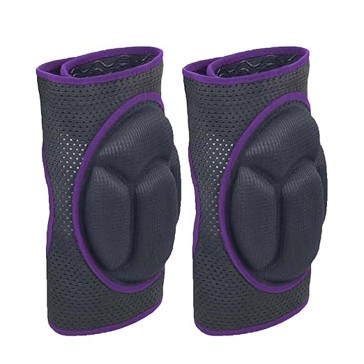 Gardening Knee Pads for Women, Mens Kneeling Pad for Cleaning Floor Washing Work, Comfortable Knee Protector for Cleaner Gardener, Adjustable Soft Knee Pad for Kneeling on Hard Floor for Christmas, Purple L (1 pair)