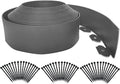 Landscape Edging 33FT,Garden Edging Borders [Extra Tall 4IN High] Flexible Lawn Edging Kit with Total 50pcs Stakes,Mini Plastic Fence Edge Used for Yard,Flowerbeds,Landscaping,Grass,Tree -Grey