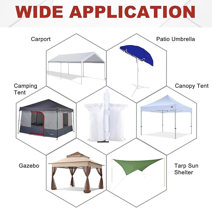 ABCCANOPY Canopy Weights 120 LBS Tent Sand Bags,4pcs-Pack (White)