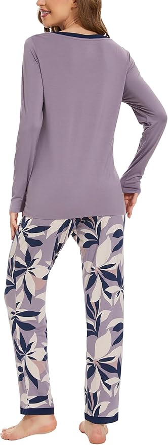 GYS Viscose from Bamboo Women's Pajama Sets Super Soft Long Sleeve Sleepwear Comfy Winter Pjs Sets S-4X